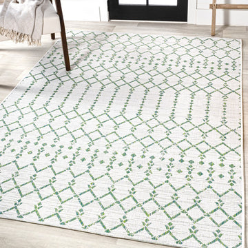 Ourika Moroccan Geometric Textured Weave Indoor/outdoor Rug